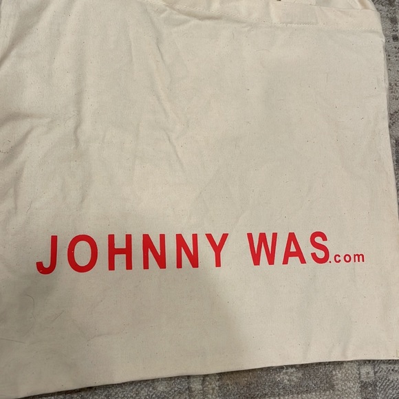 JOHNNY WAS tote bag cream canvas cotton - Picture 2 of 4